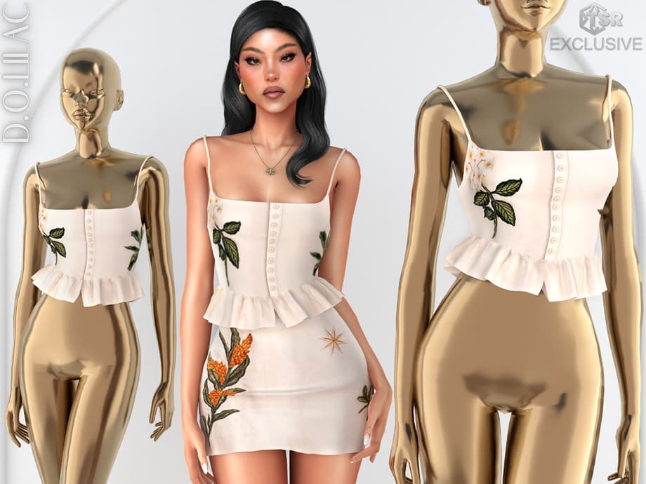 Скриншот мода Льняной костюм Embroidered Linen set